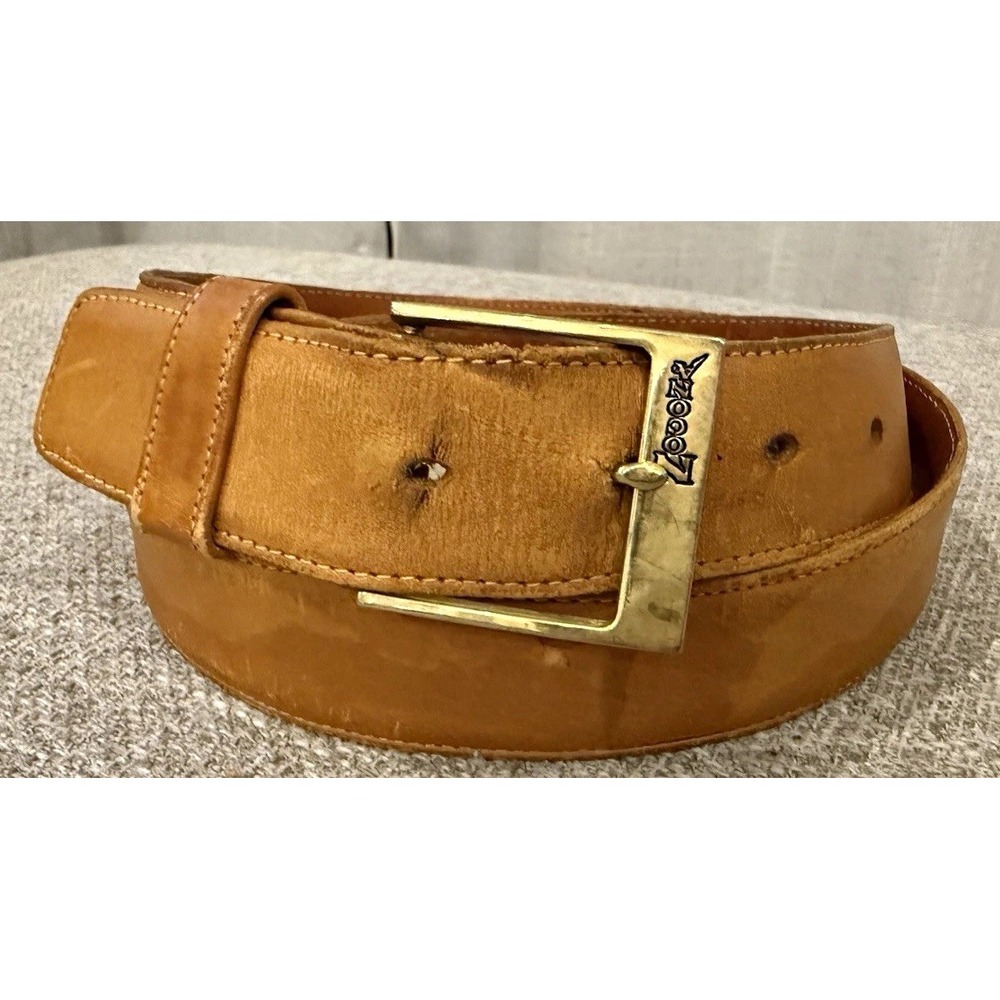 Vintage Nocona Full Grain Harness Leather Western Belt Brown Size 38